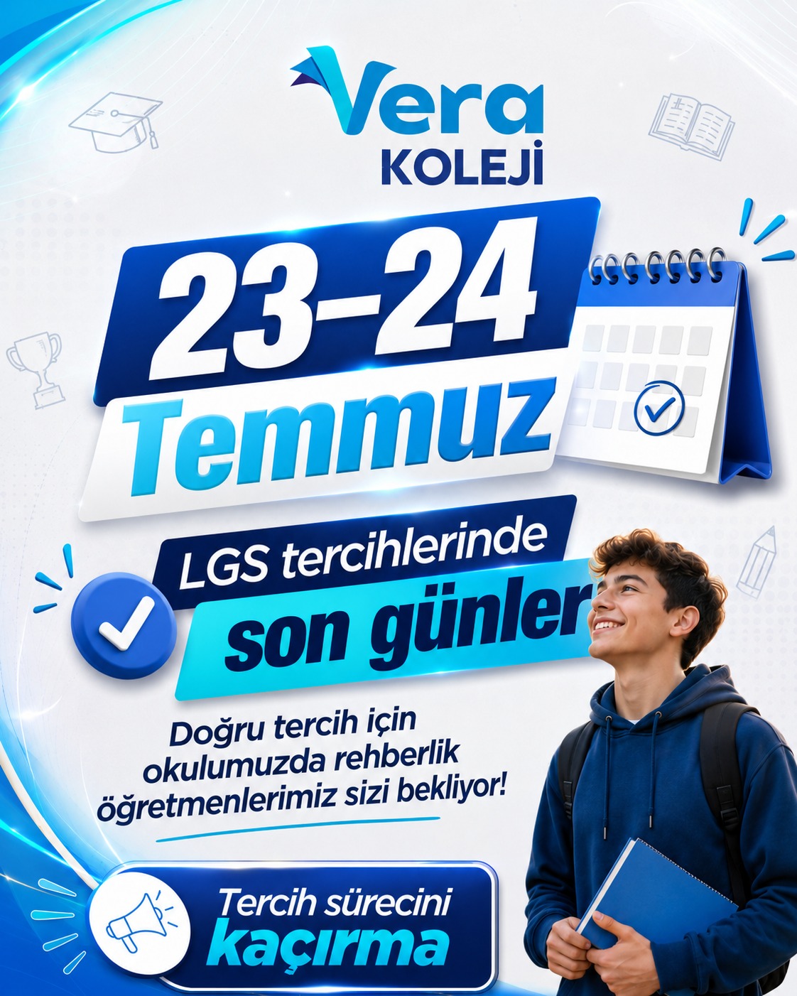 Başarı yolunda öğrencilerimize destek mesajı.