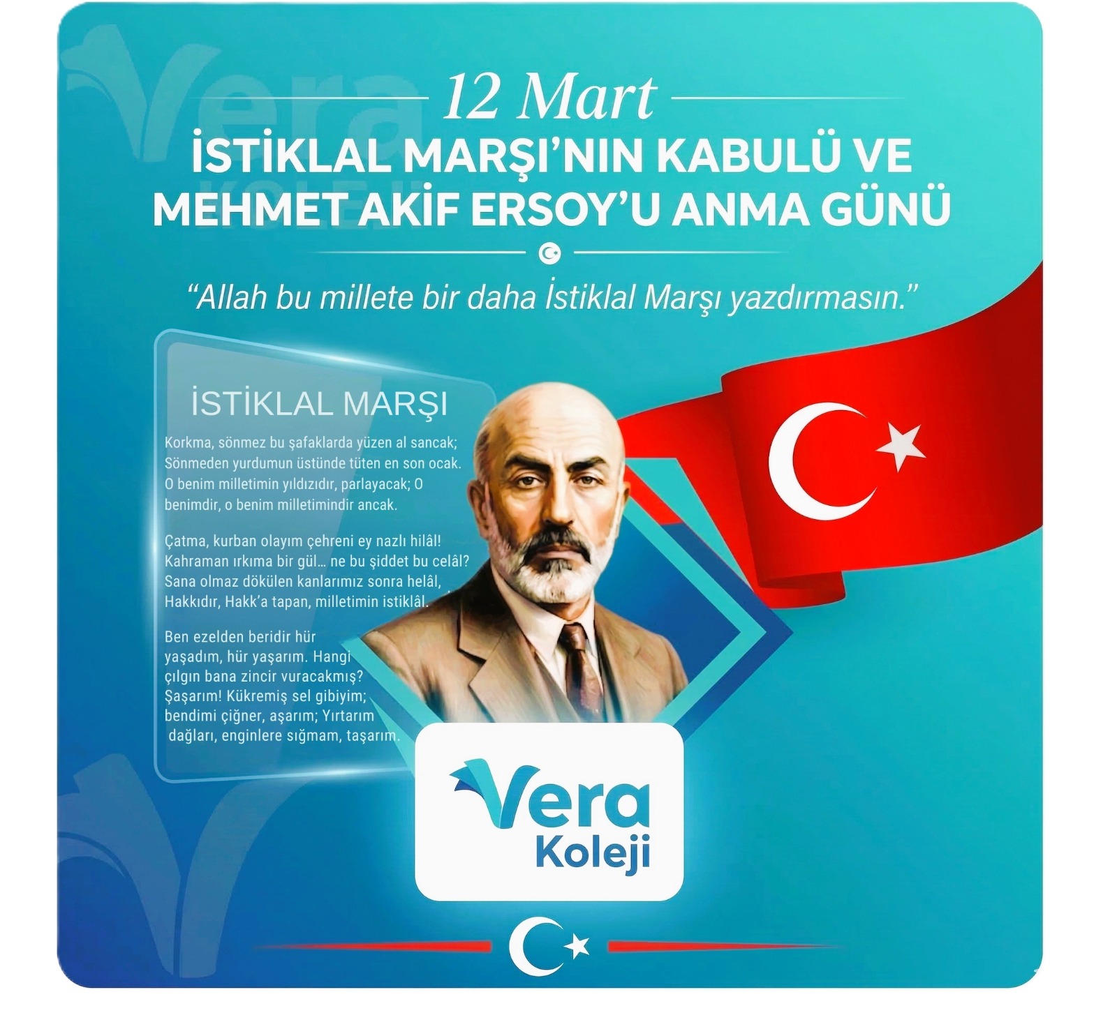 12 Mart İstiklal Marşı’nın Kabulü ve Mehmet Akif Ersoy’u Anma.